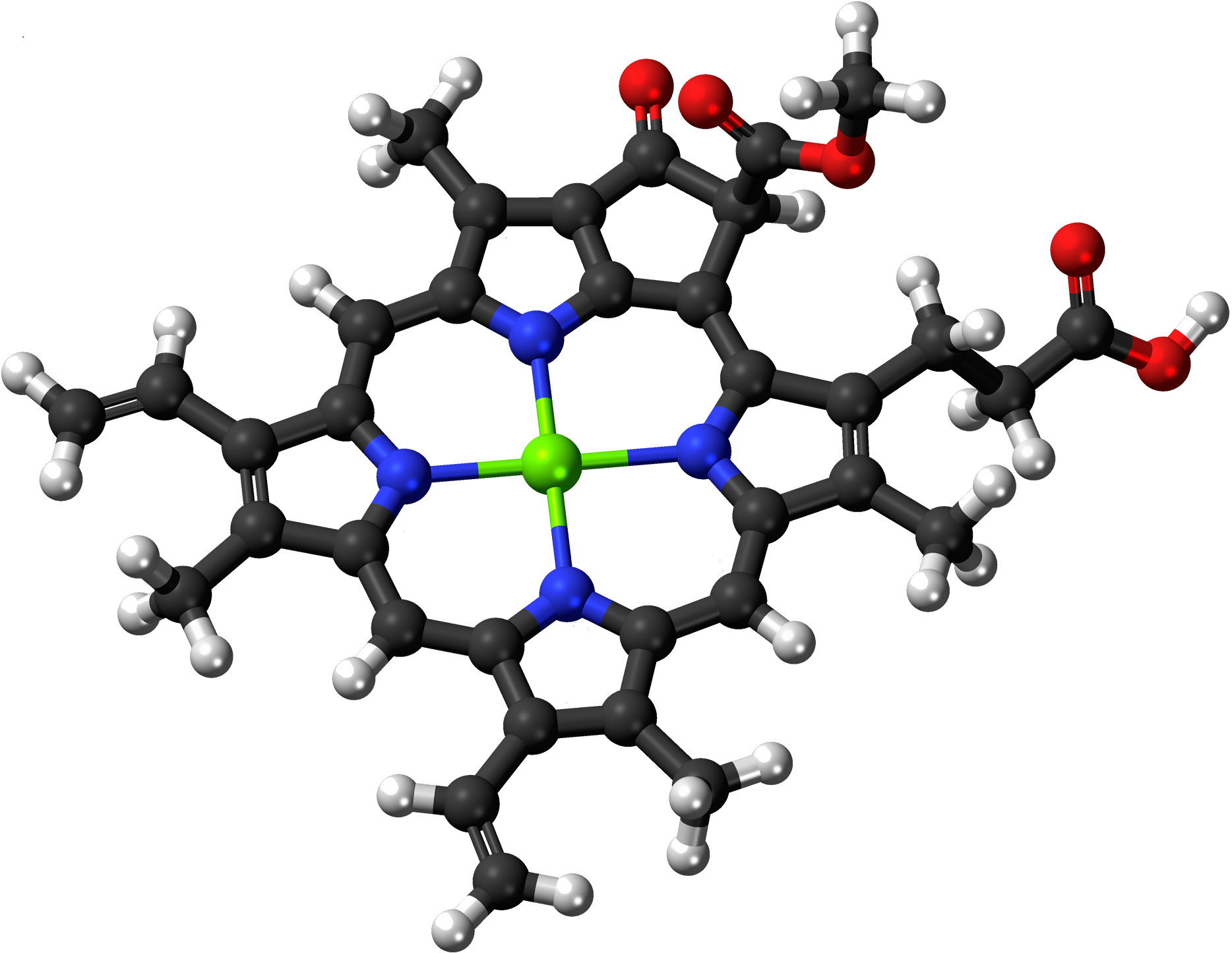  Klorofyll C2 molekyl* - en av naturens egna lösningar på att generera energi ur växthusgaser, solljus och vatten. *Plus en KATALYSATOR. 